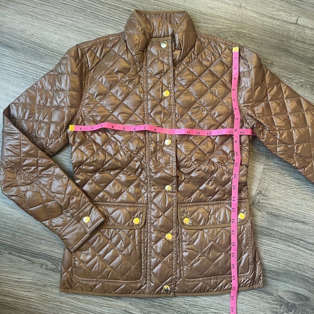NWT J. Crew Quilted Lightweight Jacket - Beautiful Honey Caramel Color XS Petite